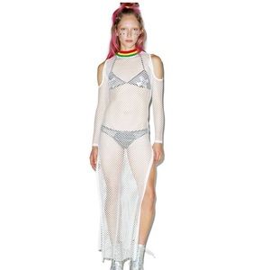 Jaded London white mesh cover up